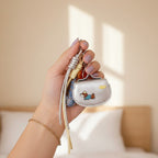 Dog Charm Braided Rope Keychain - Blue Polka Dot Puppy A12 – novelty & toys (view 3)