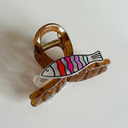 Striped Fish Tortoiseshell Hair Claw Clip