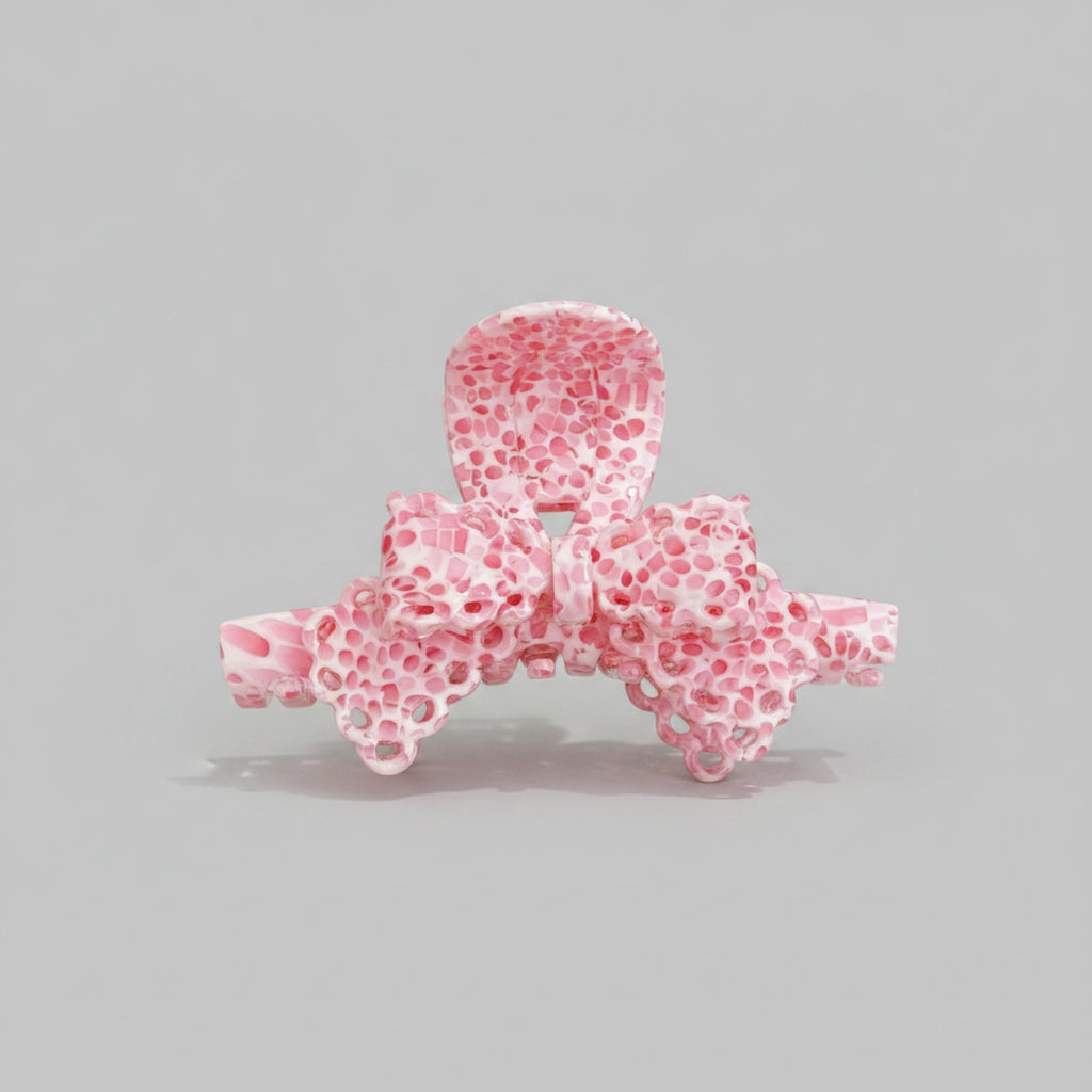 Pink Beaded Hair Claw Clip