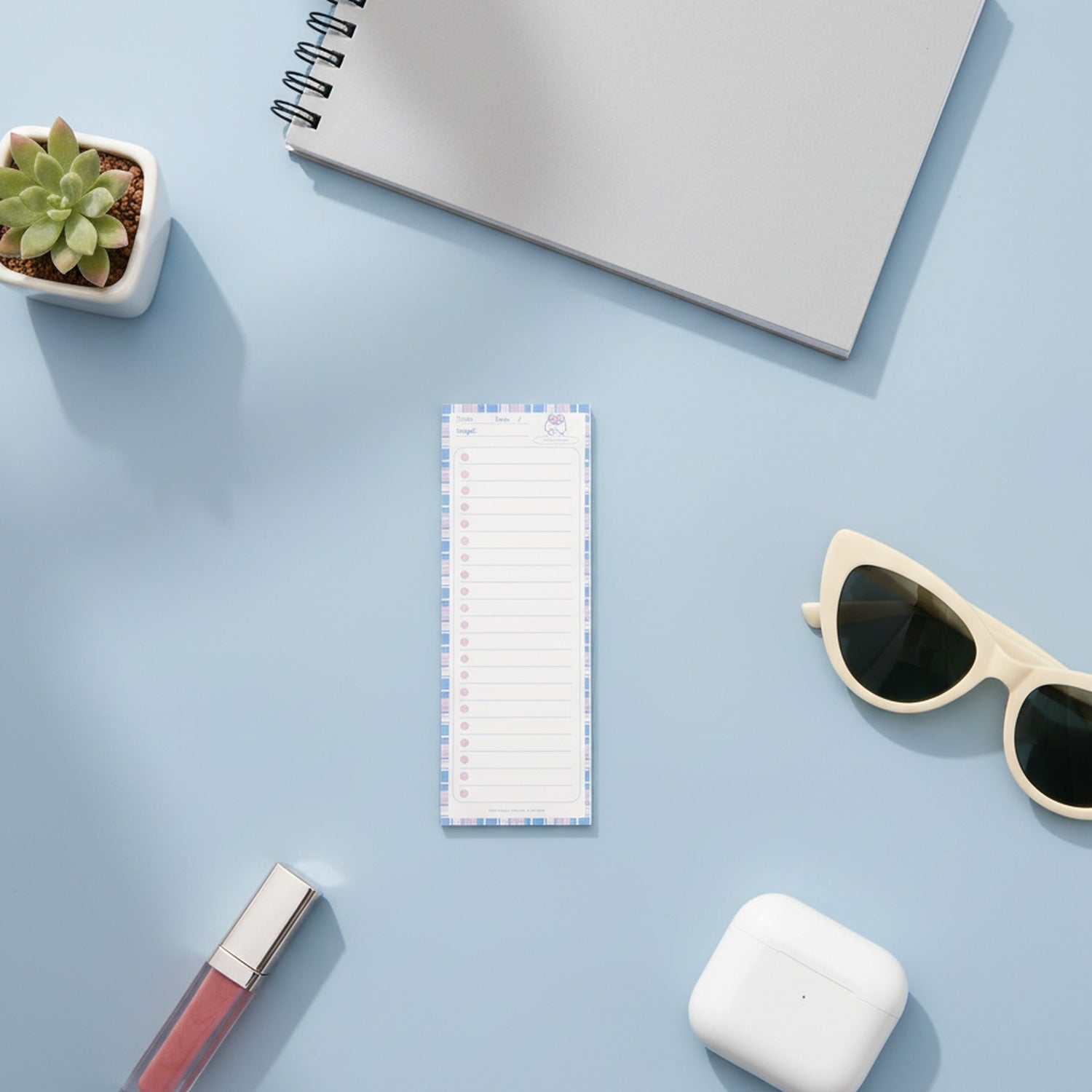 Pink Striped To-Do List Notepad With Checkboxes
