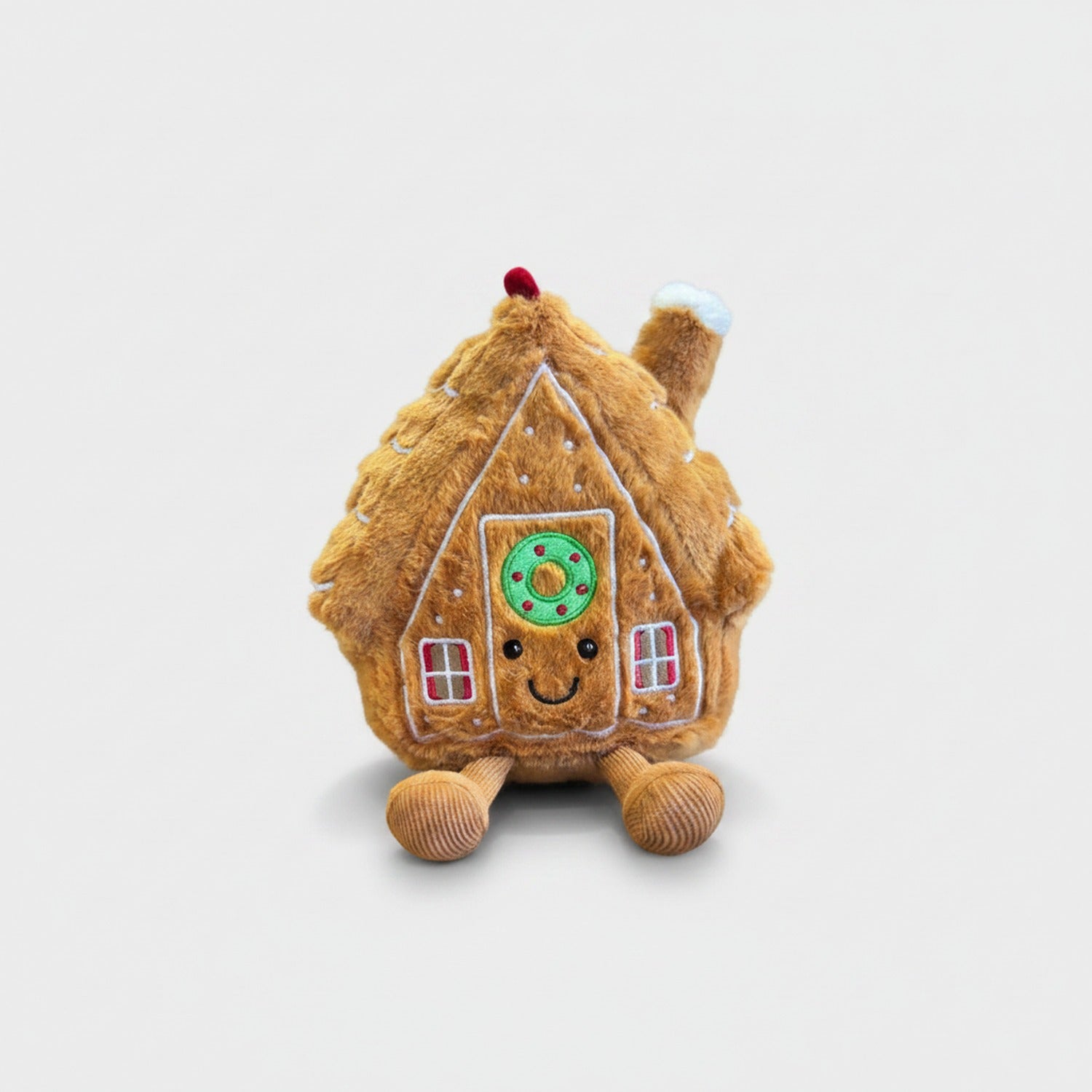 Gingerbread House Plush Toy with Wreath Detail