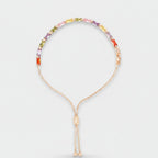 Multicolor Crystal Bead Adjustable Slider Bracelet