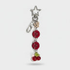 Red Cherry Acrylic Keyring With Star Charm
