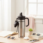 Black Heart Charm Stainless Steel Tumbler Cup