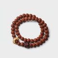 Rudraksha Seed Beaded Bracelet With Gold Accent