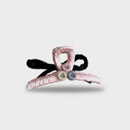 Pink And Black Claw Hair Clip With Pearls
