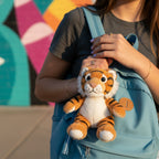 Adorable Orange Tiger Plush Toy With Black Stripes