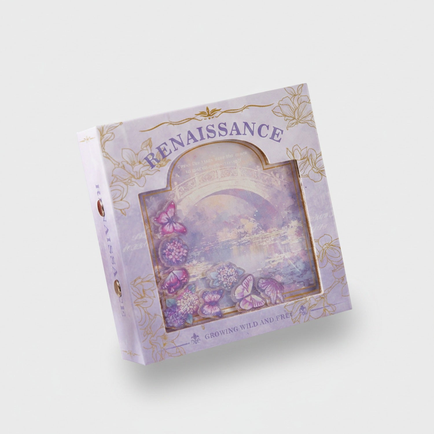 Purple Butterfly Flower Stationery Box Set