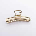 Gold Checkered Hair Claw Clip