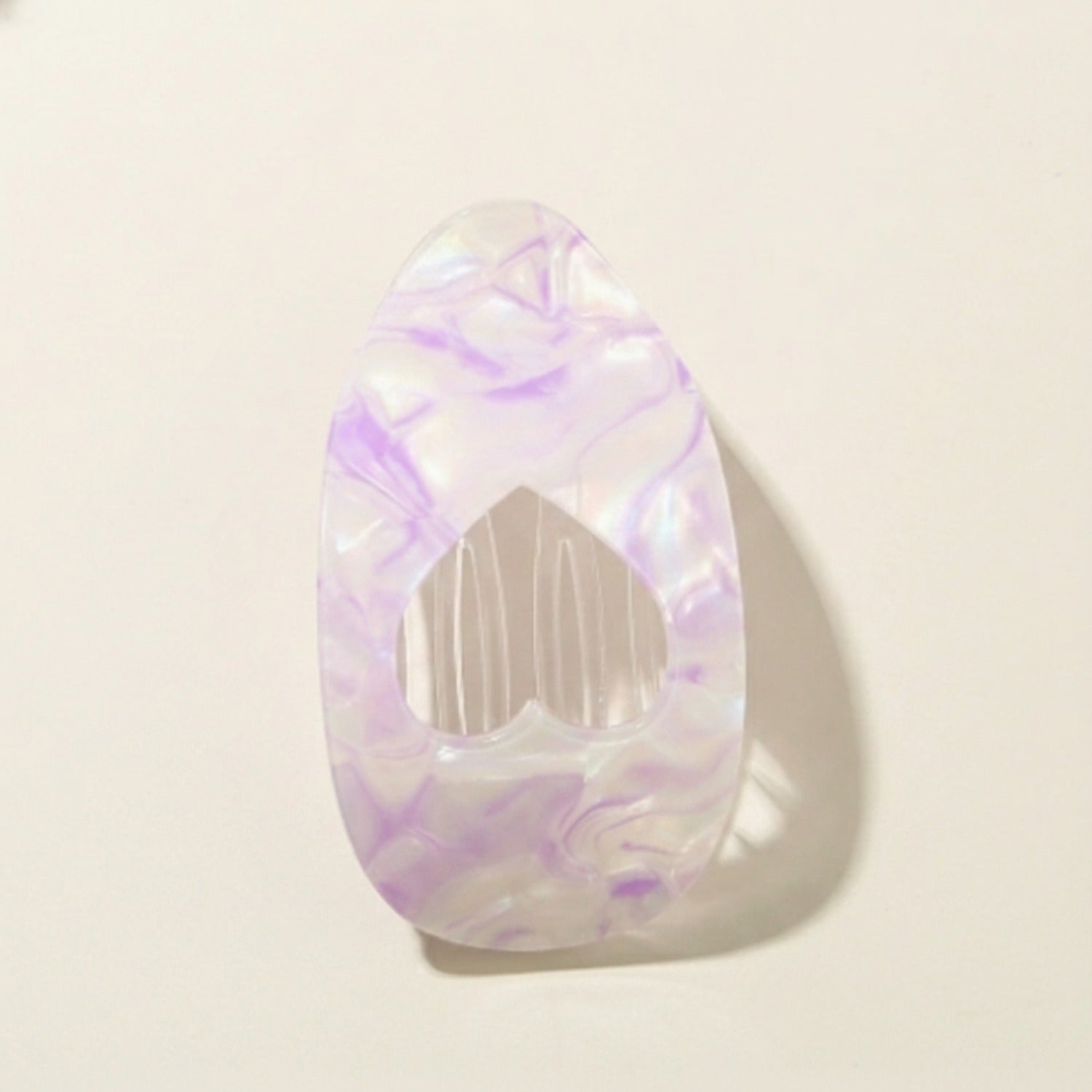 Opalescent Heart Cutout Hair Claw Clip