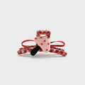 Red Plaid Beaded Heart Hair Claw