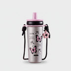 Cute Butterfly Charm Insulated Tumbler With Beaded Strap