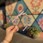 Pink Satin Headband with Metal Claws