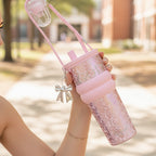 Pink Lace Tumbler With Bow Charm