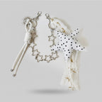 Star Charm Keychain With Lace Tassel