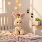 Cream Bunny Plush Toy With Red Heart Headband