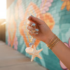 Starfish Shell Charm Acrylic Keyring Set