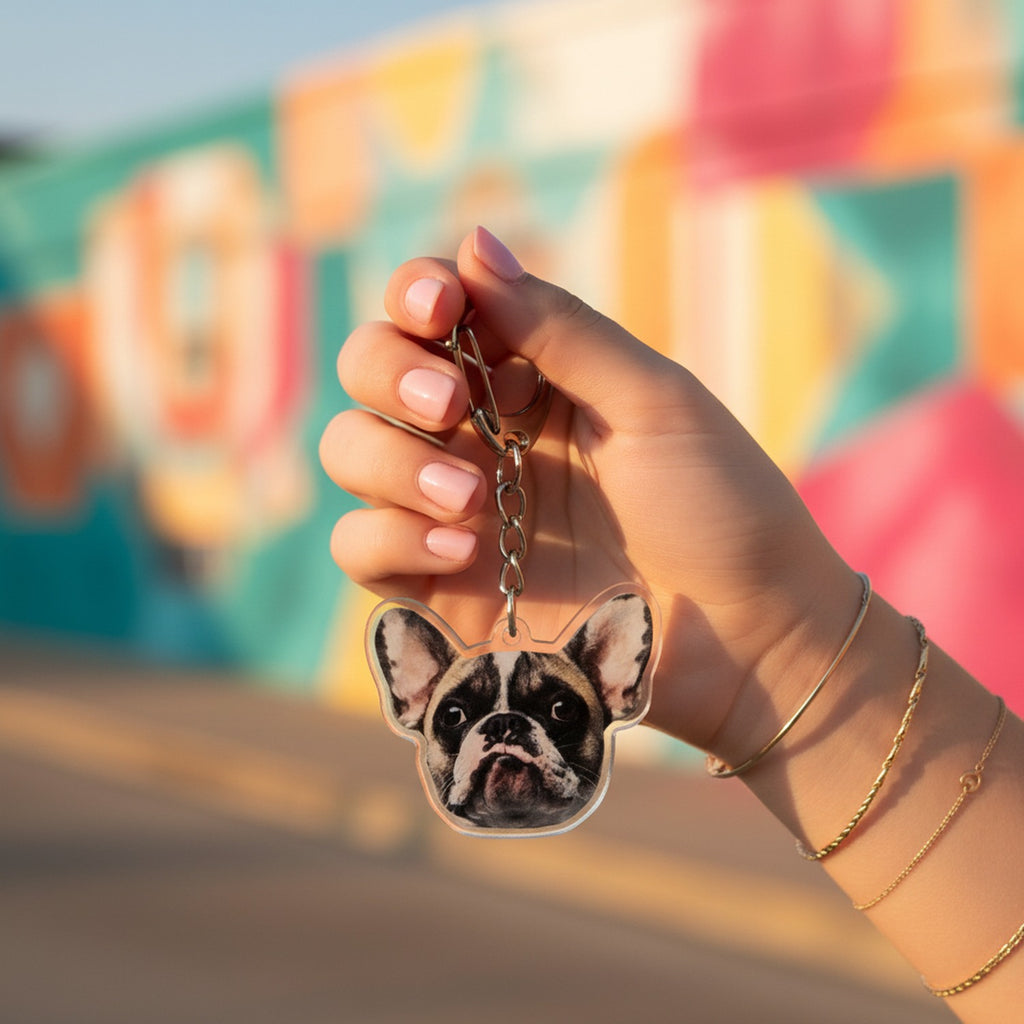 French Bulldog Acrylic Keyring Charm