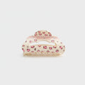 Cream Pink Leopard Print Hair Claw Clip