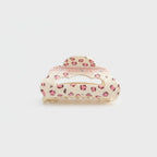 Cream Pink Leopard Print Hair Claw Clip