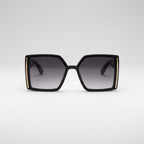 Black Square Sunglasses With Gold Trim