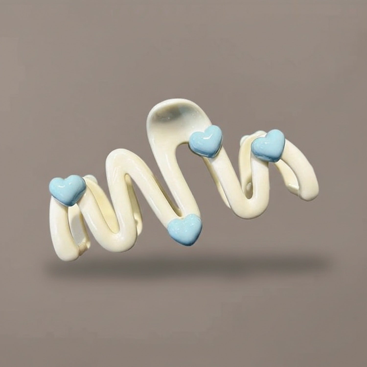 Blue Heart Charm Hair Claw Clip