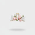 Pink Flower Pearl Hair Claw Clip