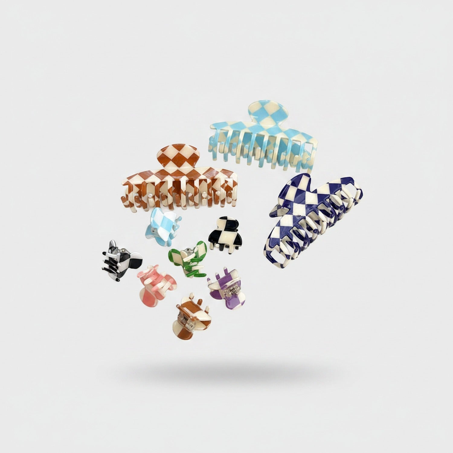 Black And White Checkered Hair Claw Clip