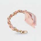 Chain Link Bracelet With Rose Charms - Pink Tones 5/32cm + Clear Clip