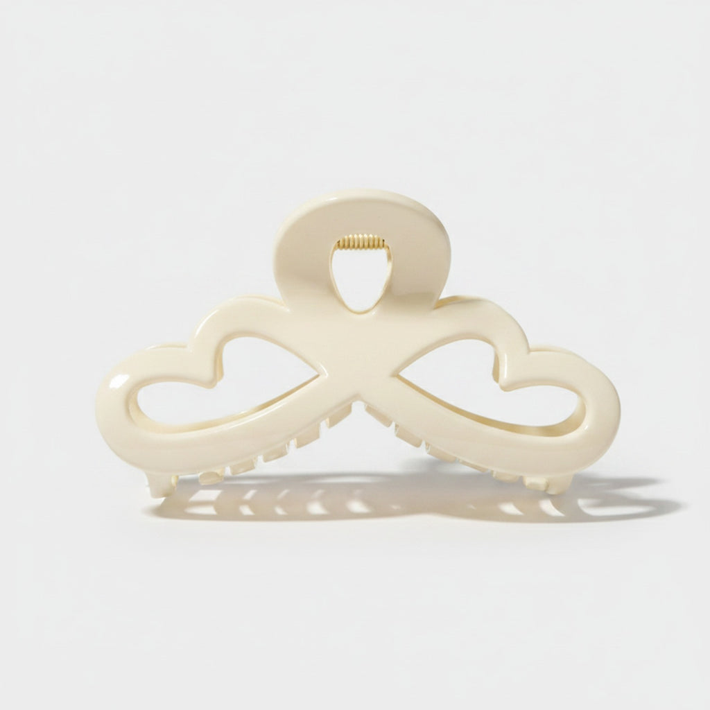 Cream Butterfly Hair Claw Clip
