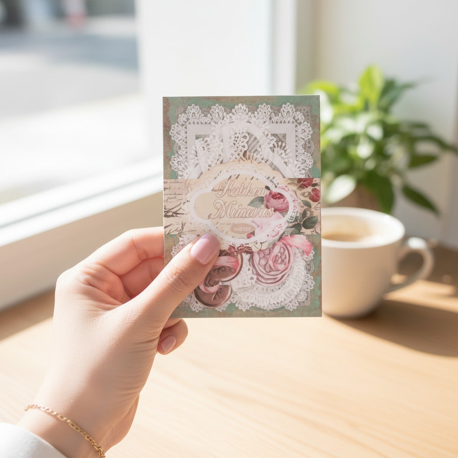 Floral Lace Stationery Set With Ribbon Bows