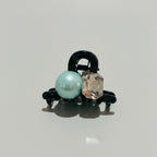 Hair Claw Clip Pearl Crystal Black