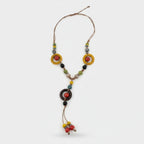 Beaded Pendant Necklace With Colorful Stone Charms