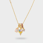 Colorful Charm Pendant Gold Chain Necklace