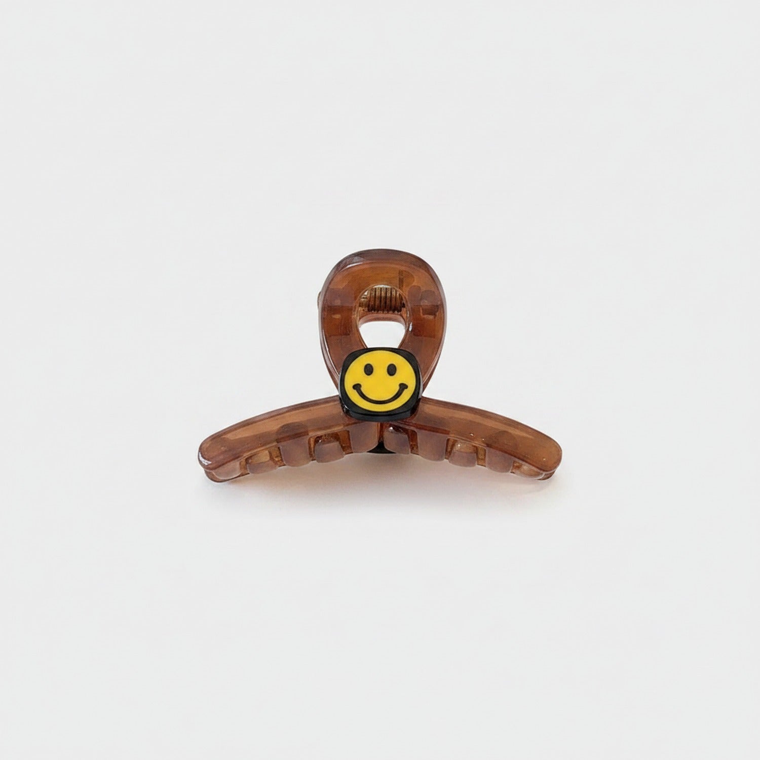 Smiley Face Brown Tortoiseshell Hair Claw