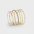 Gold Chain Link Bangle Bracelet Set