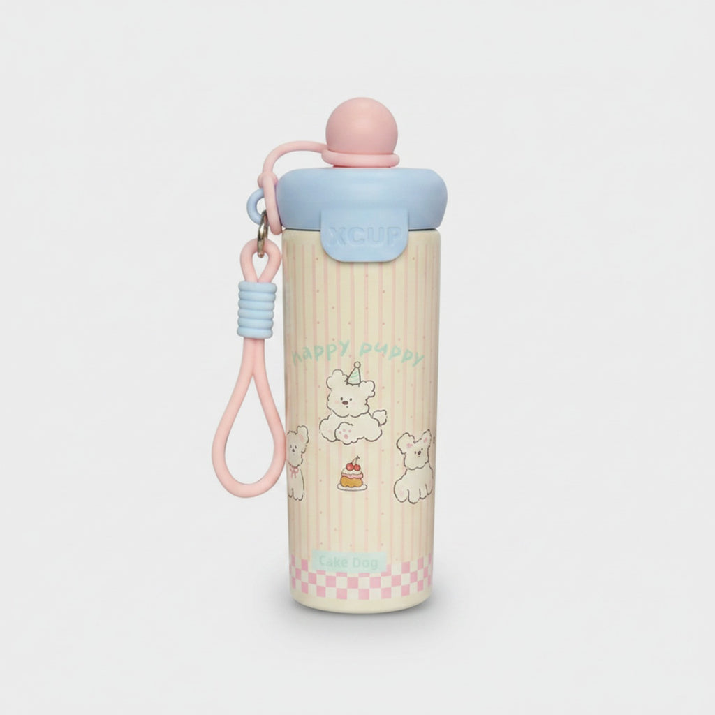 Pastel Teddy Bear Insulated Tumbler With Charm Strap