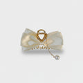 Cream Pearl Charm Bow Hair Claw