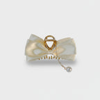Cream Pearl Charm Bow Hair Claw