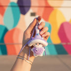 Pink Mushroom Plush Phone Charm With Ribbon Strap