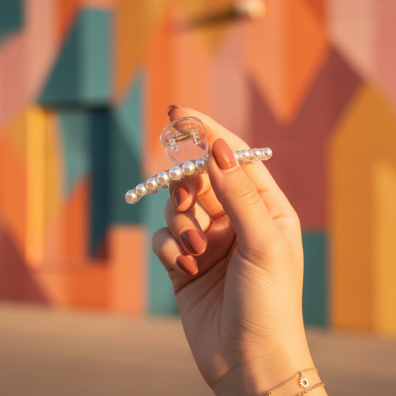 Pearl Beaded Hair Claw Clip
