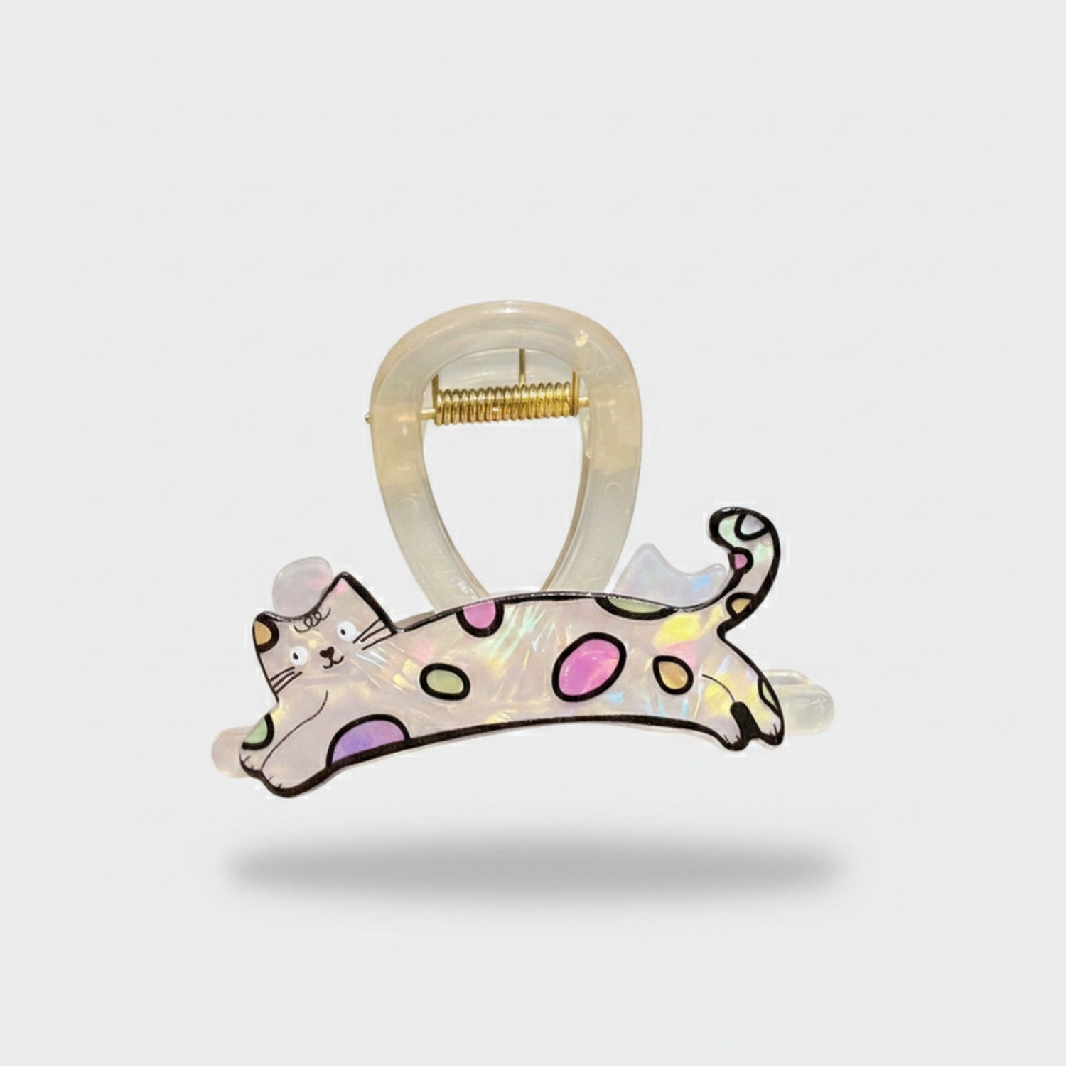 Colorful Spotted Cat Hair Claw Clip