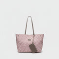 Pink Leopard Print Canvas Tote Bag With Pouch