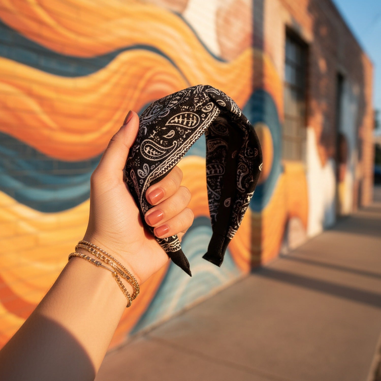 Bandana Paisley Print Hair Wrap Headband