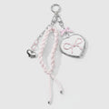 Pink Braided Heart Keychain With Bow Charm