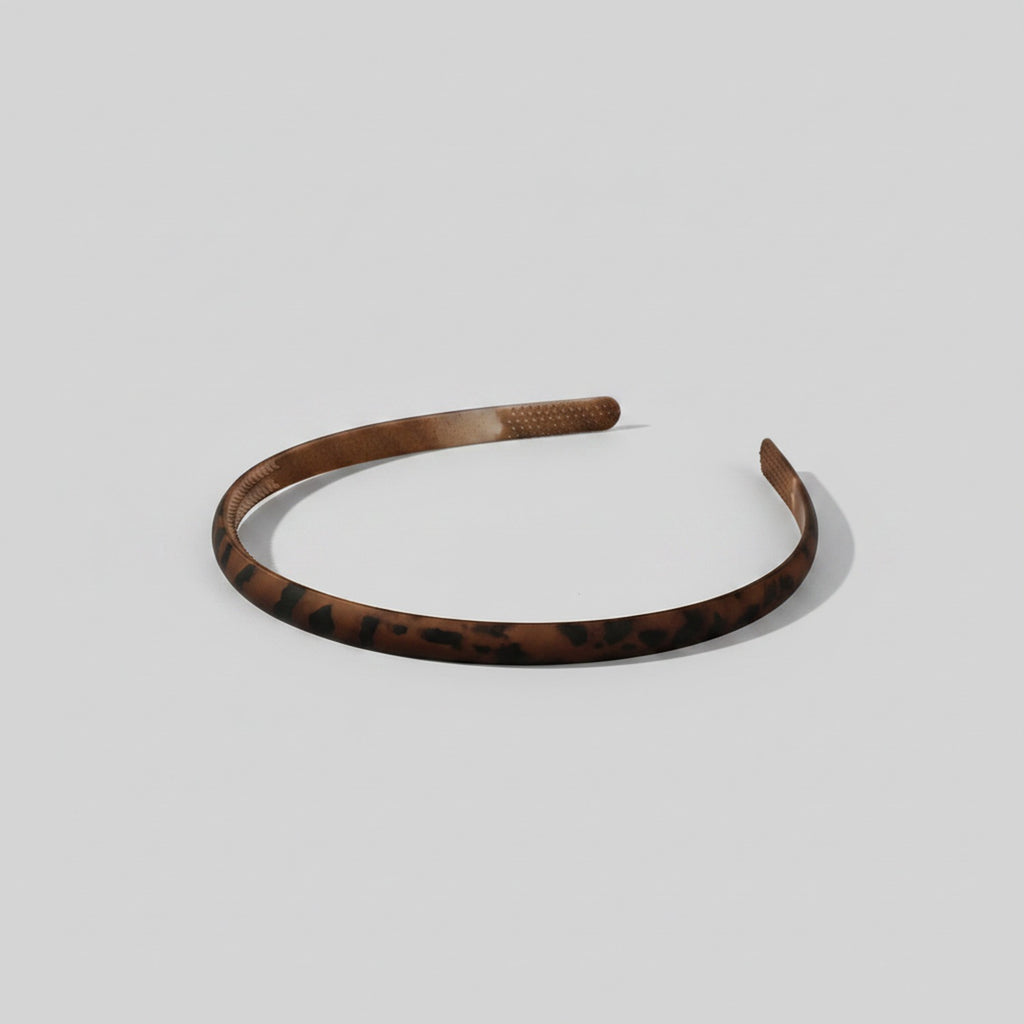 Tortoiseshell Brown Padded Headband with Textured Grip