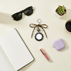 Tortoiseshell Flower Keyring With Fuzzy Charm