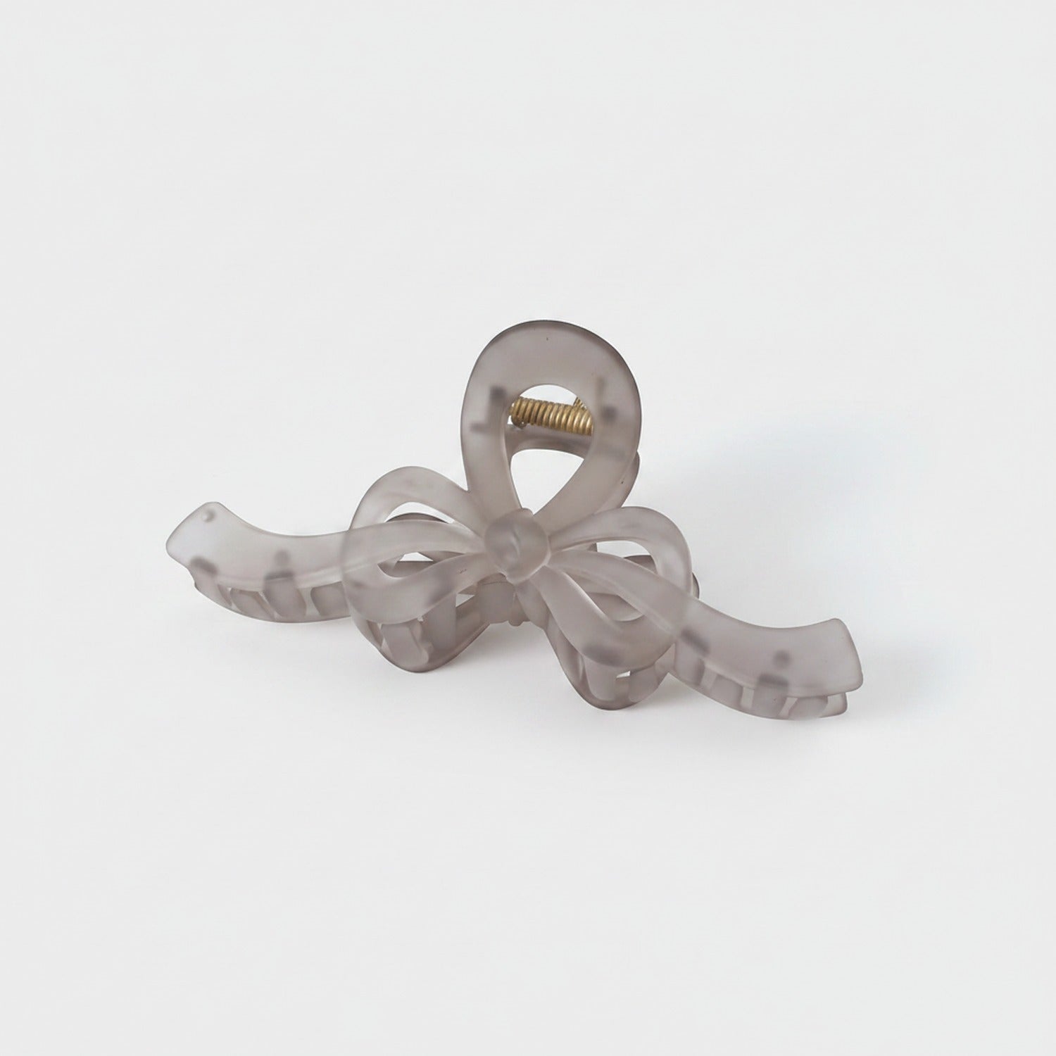 Translucent Bow Hair Claw Clip Gray