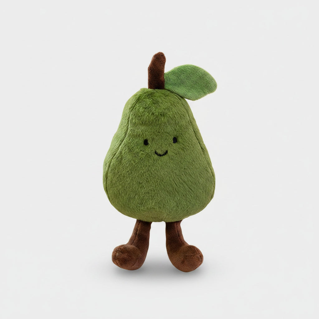 Cute Green Pear Plush Toy With Leaf