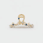 Pearl & Starfish Beaded Gold Hair Claw